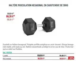 Casal Sport Haltère musulation hexagonal en caoutchouc de 30kg offre