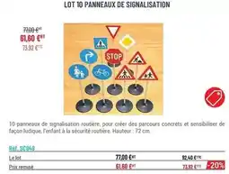 Casal Sport Lot 10 panneaux de signalisation offre