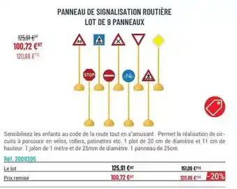 Casal Sport Panneau de signalisation routière lot de 9 panneaux offre