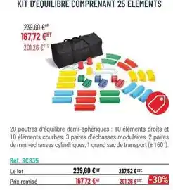Casal Sport 20 poutres d'équilibre demi-sphériques offre