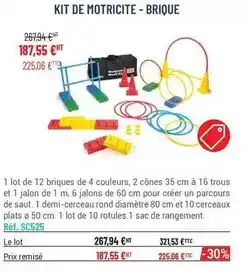 Casal Sport 1 lot de 12 briques de 4 couleurs, 2 cônes offre