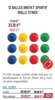 Casal Sport 12 balles brevet sportif molle striée offre