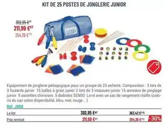 Casal Sport Kit de 25 postes de jonglerie junior offre