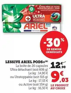 Bi1 Ariel - lessive pods+ offre