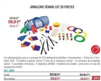 Casal Sport Jonglerie senior lot 25 postes offre