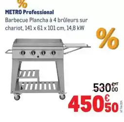 METRO Metro - barbecue plancha à 4 brûleurs sur chariot offre