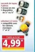 Norma Raccords de tuyau, 3 pièces écrous en zinc offre