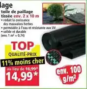Norma Toile de paillage tissée env. 2 x 10 m offre