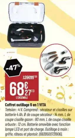 Bricorama Coffret outillage 6 en 1 vita offre