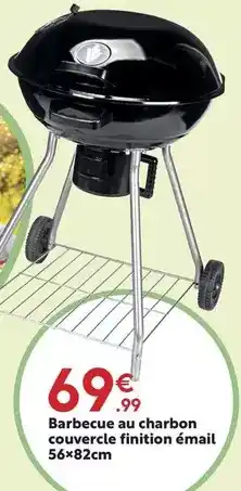 Maxi Bazar Barbecue au charbon couvercle finition émail 56x82cm offre