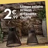 Maxi Bazar Lampe solaire h.14cm differents coloris offre