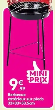 Maxi Bazar Barbecue extérieur sur pieds 32x33x53.53.5cm offre