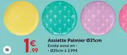 Maxi Bazar Assiette palmier 21cm offre