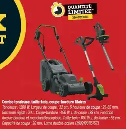 Bricorama Combo tondeuse taille-haie coupe-bordure filaires offre