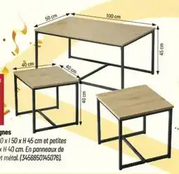 Bricorama 3 tables basses gigognes offre