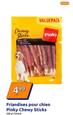 Action PINKY Friandises pour chien Chewy Sticks offre