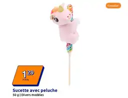 Action Sucette avec peluche offre