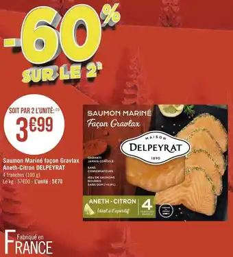 Delpeyrat saumon mariné façon gravlax aneth-citron