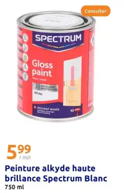 Action SPECTRUM Peinture alkyde haute brillance Blanc offre