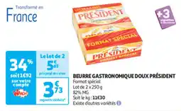 Auchan Direct Beurre gastronomique doux président offre