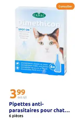 Action Pipettes anti- parasitaires pour chat offre