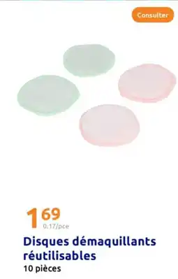 Action Disques démaquillants réutilisables offre