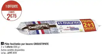 Géant Casino Croustipate pâte feuilletée pur beurre offre