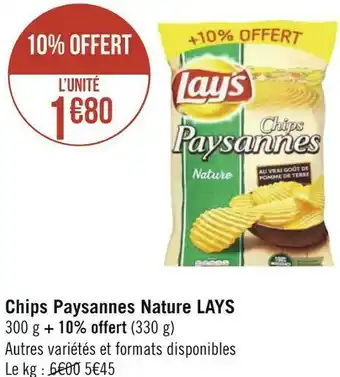 Géant Casino Lays chips paysannes nature offre
