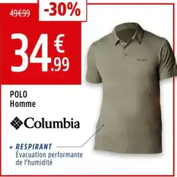 Intersport COLUMBIA Polo homme offre