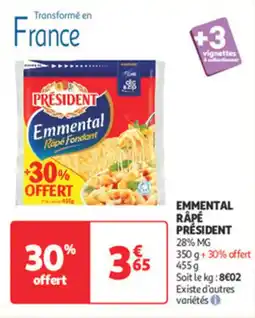 Auchan Direct Emmental rapé président offre