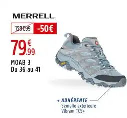 Intersport MERRELL Moab 3 du 36 au 41 offre