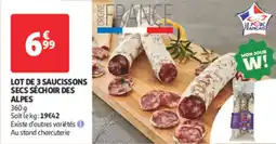 Auchan Direct Lot de 3 saucissons secs séchoir des alpes offre