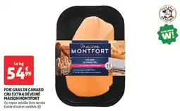 Auchan Direct Foie gras de canard cru extra déveiné maison montfort offre