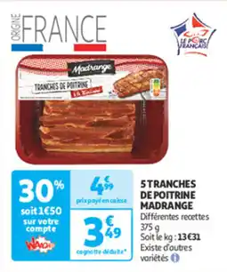 Auchan Direct 5tranches de poitrine madrange offre