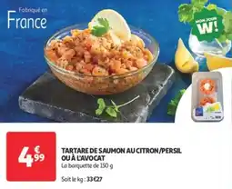Auchan Direct Tartare de saumon au citron persil ou à l'avocat offre
