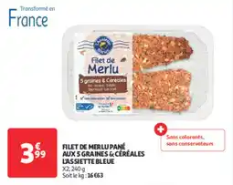 Auchan Direct Filet de merlu pané aux 5 graines & céréales l'assiette bleue offre