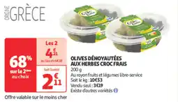 Auchan Direct Olives dénoyautées aux herbes croc frais offre