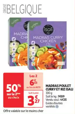 Auchan Direct Madras poulet curry et riz isali offre