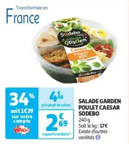 Auchan Direct Salade garden poulet caesar sodebo offre