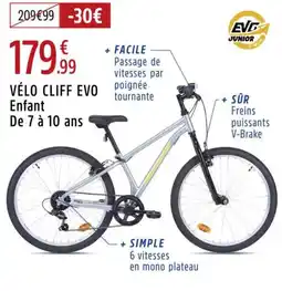 Intersport Vélo cliff evo enfant de 7 à 10 ans offre