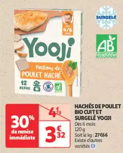 Auchan Direct Hachés de poulet bio cuitet surgelé yooji offre