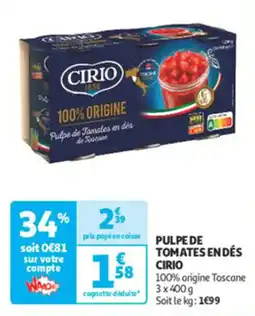 Auchan Direct Pulpe de tomates endés cirio offre