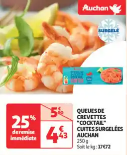Auchan Direct Queues de crevettes cocktail cuites surgelées auchan offre