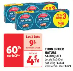 Auchan Direct Thon entier nature saupiquet offre