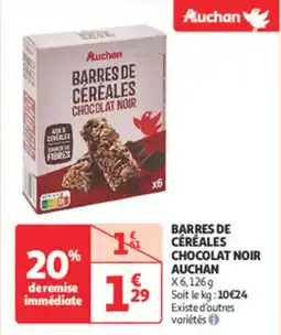 Auchan Direct Barres de céréales chocolat noir auchan offre