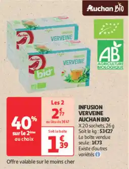 Auchan Direct Infusion verveine auchan bio offre