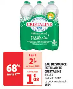 Auchan Direct Eau de source pétillante cristaline offre