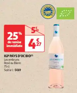 Auchan Direct Igp pays d'oc bio offre