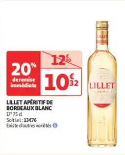 Auchan Direct Lillet apéritif de bordeaux blanc offre