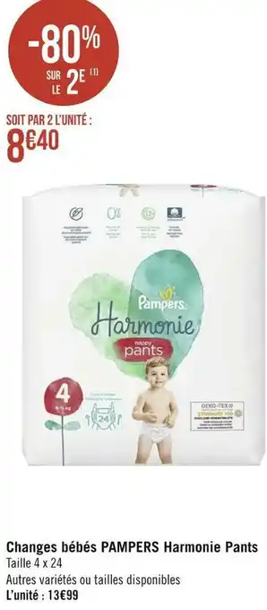 Pampers changes bébés harmonie pants
